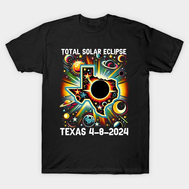 Texas total solar eclipse 08 04 2024 T-Shirt by Fun Planet